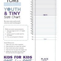 Tiny Toms Size Chart Inches