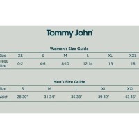 Tommy John Second Skin Size Chart