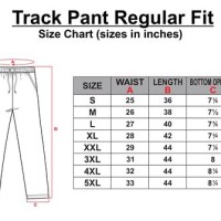 Track Pants Xl Size Chart