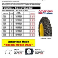 Tractor Tire Chain Size Chart