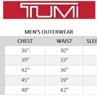 Tumi Luge Size Chart