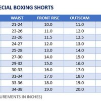 Twins Muay Thai Shorts Size Chart