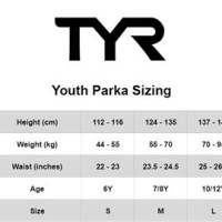 Tyr Swim Parka Youth Size Chart