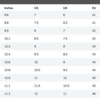 U S Men Shoe Size Conversion Chart