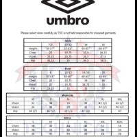 Umbro Soccer Jersey Size Chart