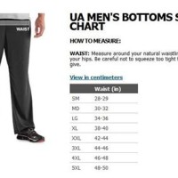 Under Armor Men S Sweatpants Size Chart