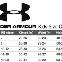 Under Armor Youth Large Size Chart