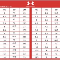 Under Armour Kid Shoe Size Chart