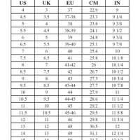 Us Men S Shoe Size Chart In Cm