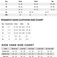 Vans Mens Pants Size Chart