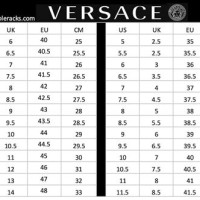 Versace Jeans Couture Shoe Size Chart