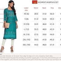 W Brand Kurti Size Chart