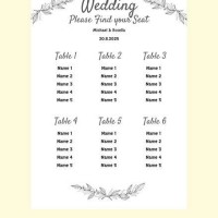 Wedding Seating Chart Template Indesign