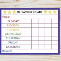 Weekly Behavior Sticker Chart Printable