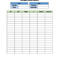 Weight Loss Challenge Chart Template