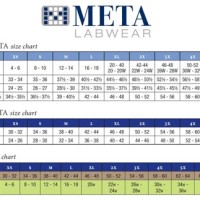White Swan Meta Lab Coat Size Chart