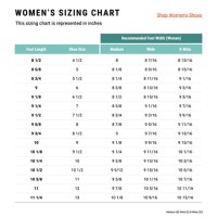 Women S Size Chart Shoes Inches