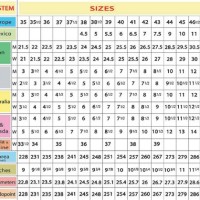 World Wide Shoe Size Chart