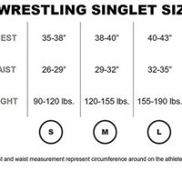 Wrestling Singlet Size Chart