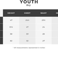 Youth Boys Size Chart