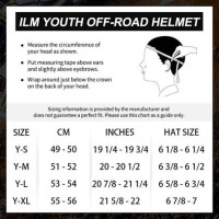 Youth Off Road Helmet Size Chart