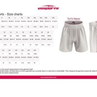 Youth Soccer Shorts Size Chart