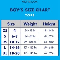 Youth T Shirt Size Chart Age