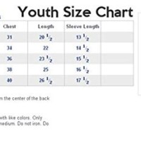 Youth Xs T Shirt Size Chart